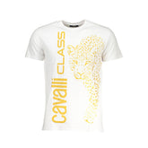 Cavalli Class White Cotton T-Shirt -   -  Cavalli Class.